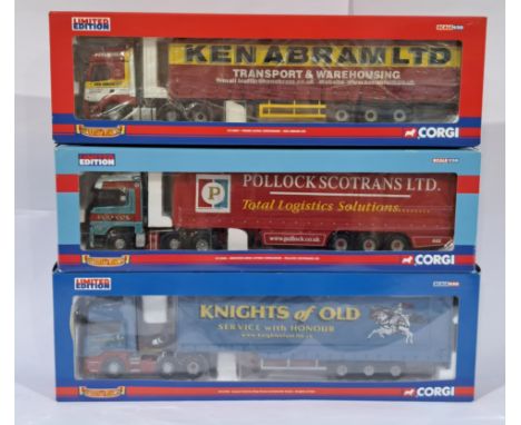 Corgi &ldquo;Hauliers of Renown&rdquo; a boxed trio of 1/50 scale trucks to include CC13706, CC13907 and CC13809. Conditions 