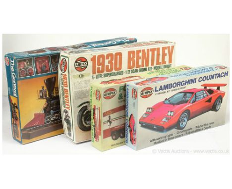 Airfix plastic kits group to include 16402 (1/16th scale) Lamborghini Countach; 16401 1/32nd scale Ford Truck &amp; Trailer "