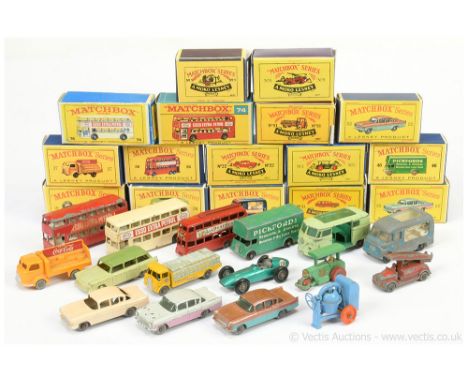 Matchbox Regular Wheels a group to include 9b Fire Engine, 22b Vauxhall Cresta; 37 Karrier Bantam "Drink Coca Cola" Truck; 56