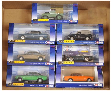 Corgi / Vanguards (1/43rd scale) group to include VA11915 Ford Cortina Mark IV; VA11506 Triumph TR5 Sports Car; VA06520 Rover