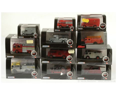 Oxford Diecast (1/76th scale) a group of Fire related vehicles including Bedford; Thornycroft; Dennis; Land Rover; plus other