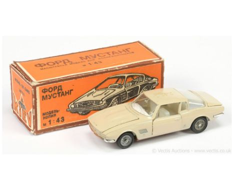Russian made Ford Mustang 2+2 Bertone - finished in very light beige, cast hubs, chrome trim - Good Plus in a Good (slightly 