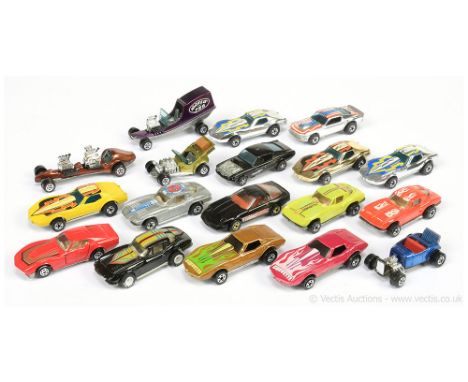 Hot Wheels (Mattel) a group to include Ford Mustang; Chevrolet Corvette Stingray; Custom Ford; Chrome Series plus others, als