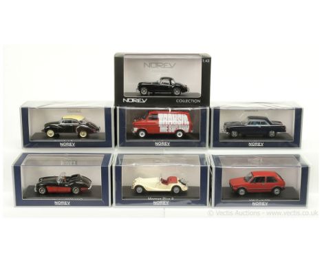 Norev (1/43rd scale) group of 7 to include (2) DKW Coupe; (2) MGA Sports Car; (3) Lancia Florida; (4) Volkswagen Golf GTi; (5