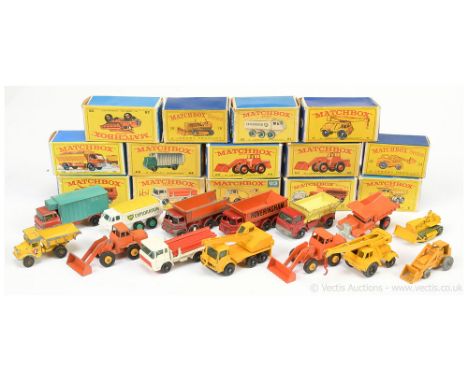 Matchbox Regular Wheels group to include 11c Jumbo Crane Truck; 17d Foden Tipper "Hoveringham"; 61b Alvis Stalwart "BP Explor