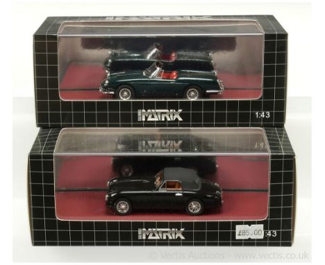 Matrix (1/43rd scale) MX40604 Ferrari 400 Superamerica Cabriolet 1959 - finished in green, red interior and MX40108 Aston Mar