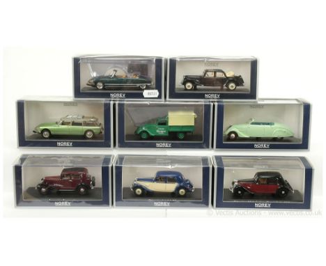 Norev (1/43rd scale) group of 8 (1) Citroen 15 Convertible; (2) Citroen IIL Coupe De Ville; (3) Lancia Augusta; (4) Citroen L