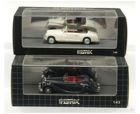 Matrix (1/43rd scale) MX11001 Jaguar Mark V - 1948 - blue including tonneau, red interior and MX41203 Lancia Aurelia Pininfar