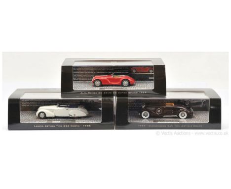 Minichamps (1/43rd scale) - First Class Collection a group of 3 (1) Duesenberg 1936 - brown, tan interior, whitewall tyres (L