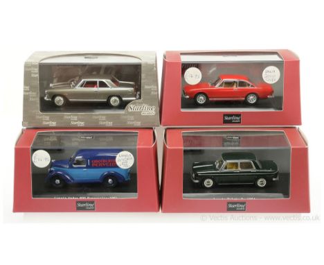 Starline Models (1/43rd scale) group of 4 Lancia Models (1) Flaminia Coupe 3B - metallic grey; (2) Coupe 2000 HF - red; (3) A