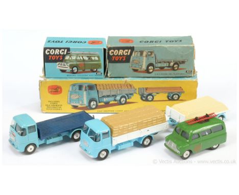 Corgi 405 Bedford Utilecon "AFS" Tender - green, silver trim, flat spun hubs, black metal roof clip (not original ladder) - G