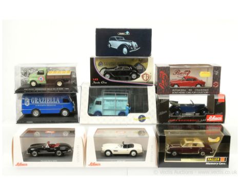 A group of 1/43rd scale to include Faller Mercedes 220S; Bang Alfa Romeo Sprint; Schuco BMW 507; Solido Lancia Astura plus ot