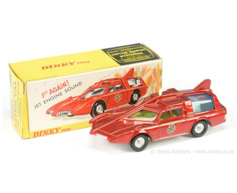 Dinky 103 "Captain Scarlet" Spectrum Patrol Car - metallic red, white base and plastic aerial, blue tinted windows, yellow in