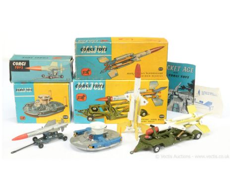 Corgi Military group to include 350 Thunderbird Guided Missile on assembly trolley; 1109 Bloodhound Guided Missile on loading
