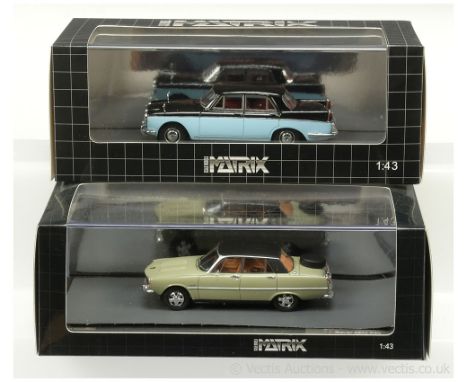 Matrix (1/43rd scale) MX42101 Vanden Plas Princess 3 litre Mark II - two-tone black, blue, red interior and MX41706 Rover 350