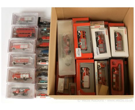 A group of 1/87th scale plastic models mainly Fire Related including Herpa MAN; Preiser MAN Pumper; Brekina Mercedes Turntabl