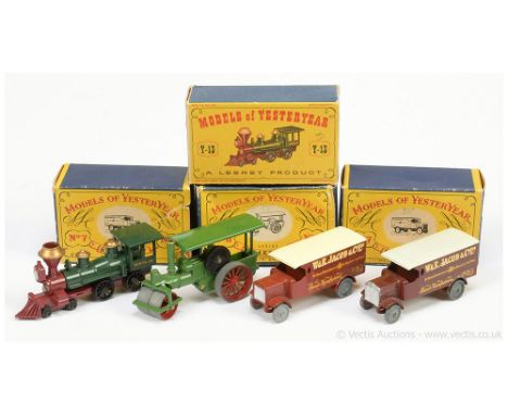 Matchbox Models of Yesteryear group to include Y7 Leyland "W&amp;R. Jacob &amp; Co Ltd" - reddish-brown, cream roof, silver g