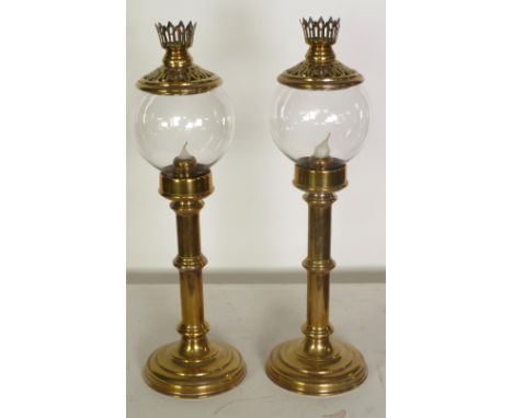 SHERWOODS LTD., GRANVILLE STREET, BIRMINGHAM, A PAIR OF EARLY 20th CENTURY 'SERVICE' PATTERN 'TRAVELLING CANDLE LAMPS', with 