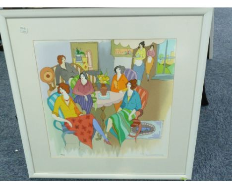 ISAAC TARKAY (1935-2012) ARTIST SIGNED LIMITED EDITION SERIGRAPH 'Bistro Break' (356/450) 17 1/2" x 16 3/4" (44.5cm x 42.6cm)