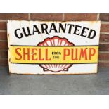 Shell From The Pump Enamel Flange Sign