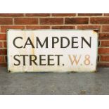 Campden Street W.8. Enamel Street Sign