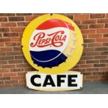 Large Pepsi - Cola Cafe Enamel Sign