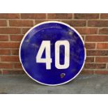 Continental 40KPH Enamel Sign