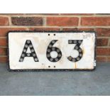 A63 Cast Aluminium Road Sign With Reflectors&nbsp;
