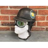Vintage Motorcycle Helmet and Goggles