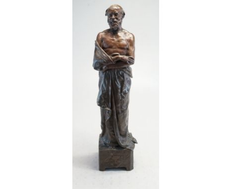 Grange-Colombo, Roland, Französischer Bildhauer des 19./20. Jahrhunderts.: Bronzefigur "Sokrates"Bronze patiniert, auf eingea