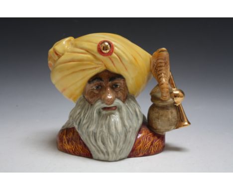 ROYAL DOULTON CHARACTER JUG - SNAKE CHARMER D6912, having a golden trumpet  and stamped to base ' This item is the property o