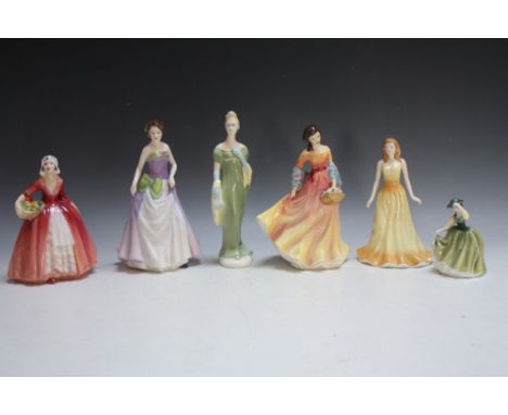 SIX ROYAL DOULTON FIGURES CONSISTING OF SUMMER SCENT, Lorna, Jessica, Opal, Janet and a small Buttercup H 10 cm 