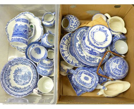 Two boxes of Copeland Spode Italian and other blue and white china **PLEASE NOTE THIS LOT IS NOT ELIGIBLE FOR POSTING AND PAC