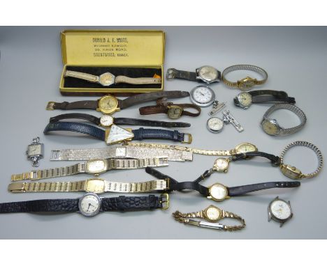 A collection of lady's wristwatches including Timex, Rotary, Services and Smiths 