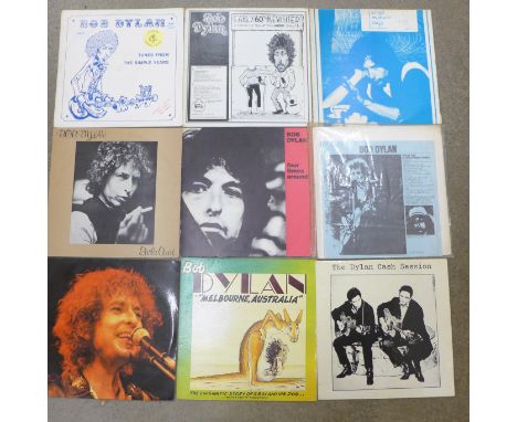 Nine Bob Dylan unauthorised LP records; The Dylan Cash Session, In 'Melbourne Australia', Hanging in The Balance, While The E