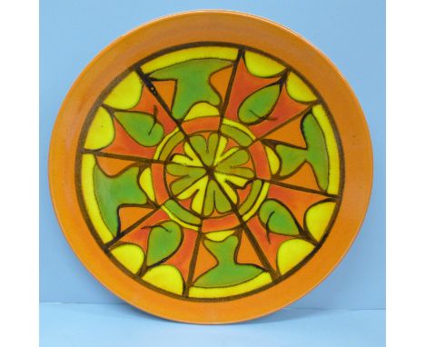 A Poole Delphis charger, 34.5cm diameter 