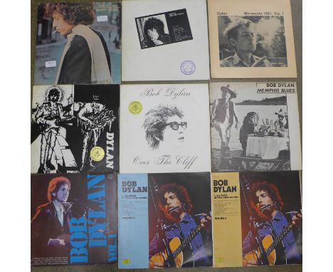 Nine Bob Dylan unofficial LP records: Tough Songs, Inside The Museums, Minnesota 1961, Vol.1, Nearer To The Fire, Over The Cl