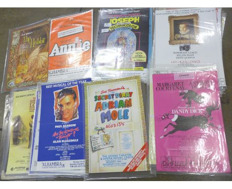 Approximately 40 theatre posters, from the 1980s to 1990s stored in plastic sleeves, many productions including Joseph and th