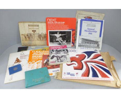 Sports ephemera including Olympic Games 1948 ticket stub and an unopened 2012 Team GB scarf 