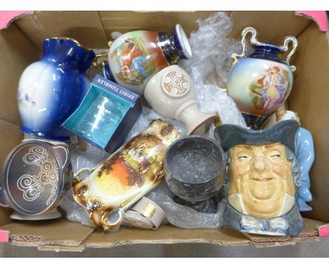 Ceramics including a Royal Doulton character jug, a/f, Poole Purbeck vase, etc.**PLEASE NOTE THIS LOT IS NOT ELIGIBLE FOR POS