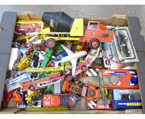 A collection of die-cast model vehicles including Corgi and Tri-ang 