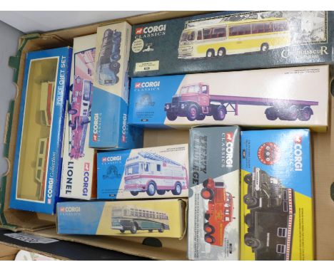 Nine Corgi Classics and Corgi Collection model vehicles including Police Gift Set, boxed 