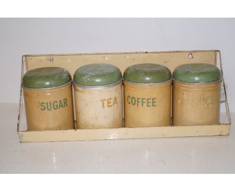 Vintage tin plate kitchen caddies