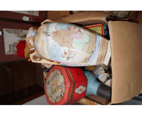 Good quality unsorted mixed box to include a vintage doll
