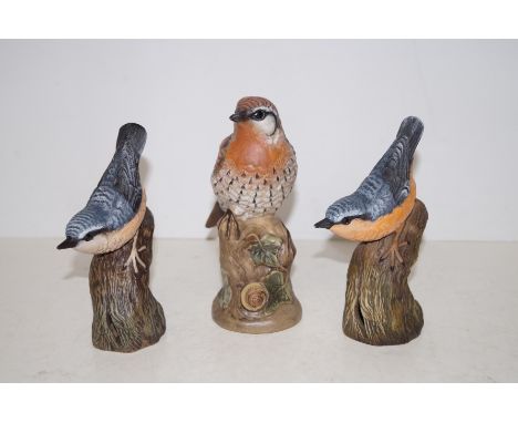 3 Poole ceramic birds. Tallest 6 inches