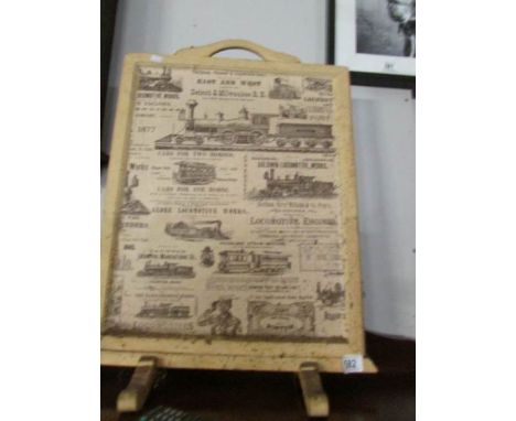 A firescreen depicting railways