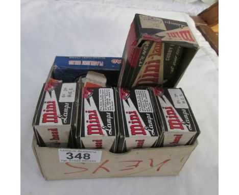 A quantity of vintage light bulbs including mini lamp, flashlight etc