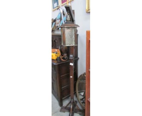 A lantern style standard lamp