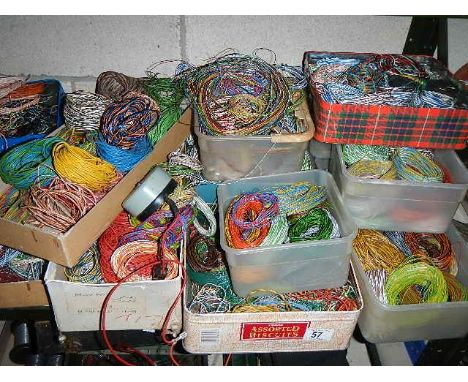 A shelf of wire for model railways etc