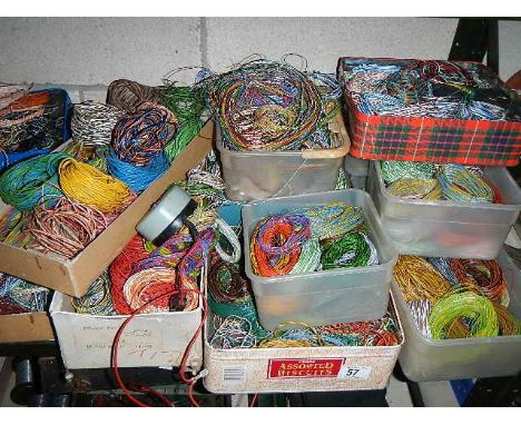 A shelf of wire for model railways etc